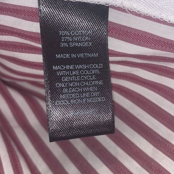 NWT Express Women's Preppy Striped Wrap Blouse Puffed Sleeves Top Red White XS - Picture 7 of 8